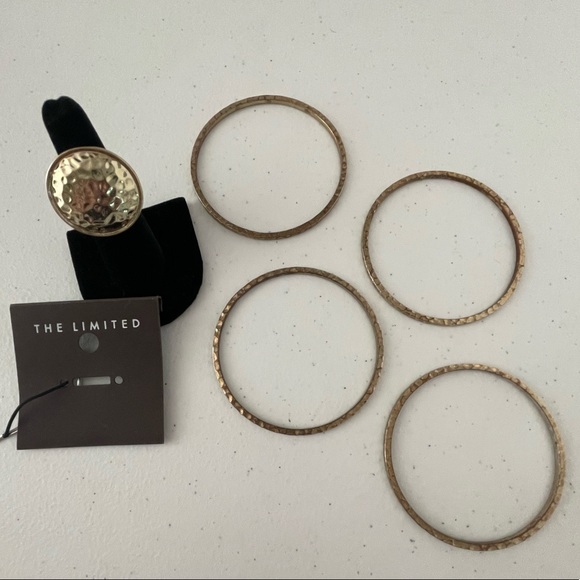 The Limited "Hammered" Design Ring & Bangle Set - Picture 2 of 5